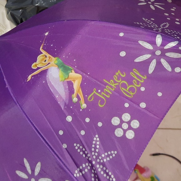 New AUTHENTIC TINKERBELL PURPLE UMBRELLA PARASOL - Picture 3 of 5